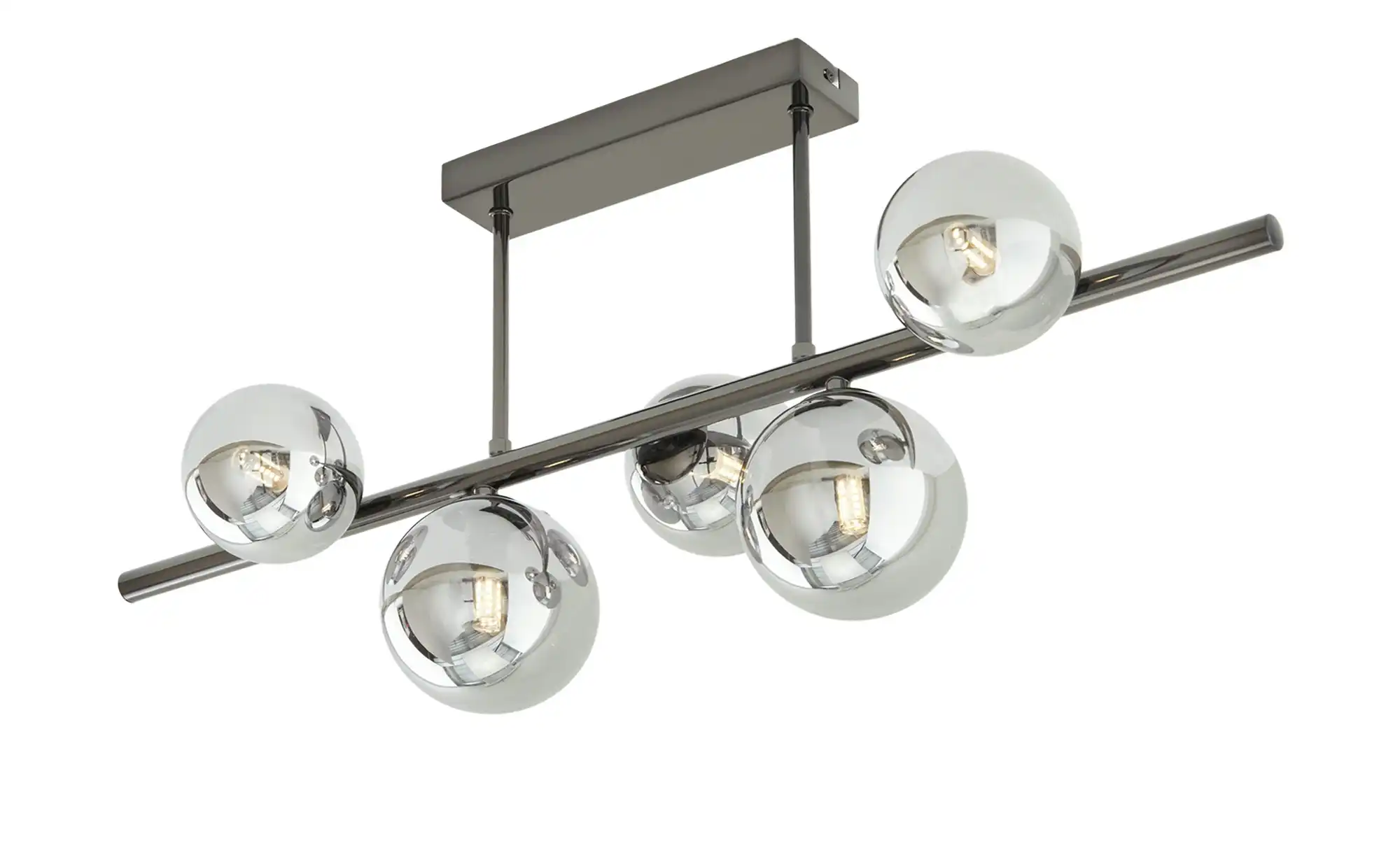 Meisterleuchten Deckenleuchte, 5-flg. schwarzchrom/Rauchglas