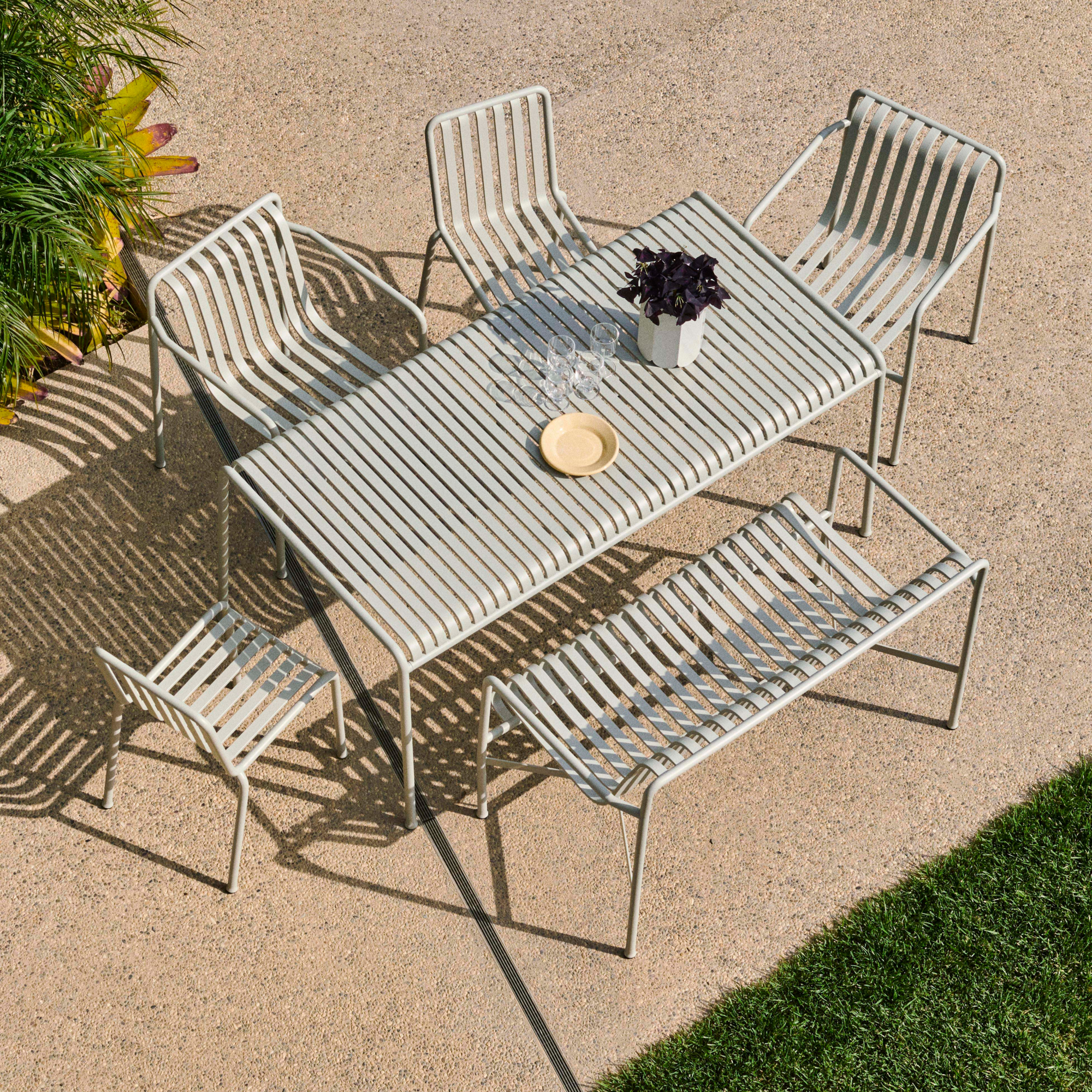 Tuinstoel Palissade Dining met armleuning sky grey