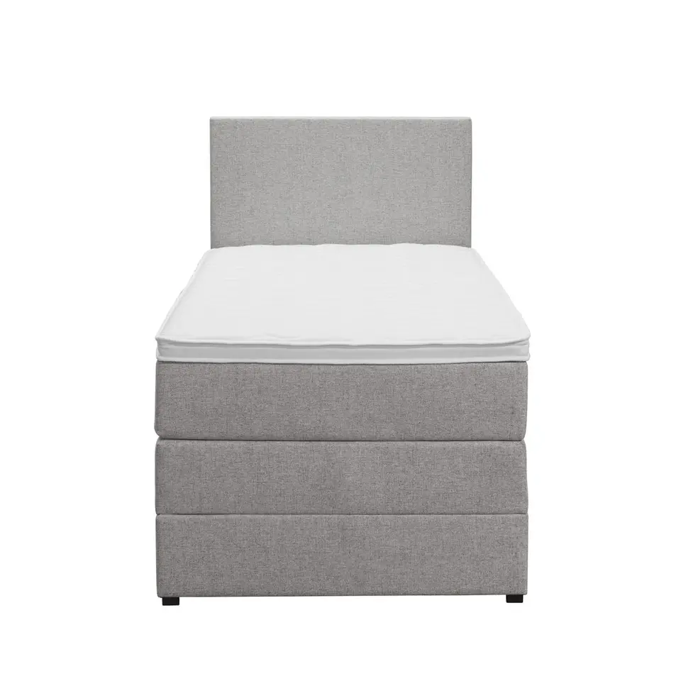 Boxspring met opbergruimte Liv egaal - lichtgrijs - 90x200 cm