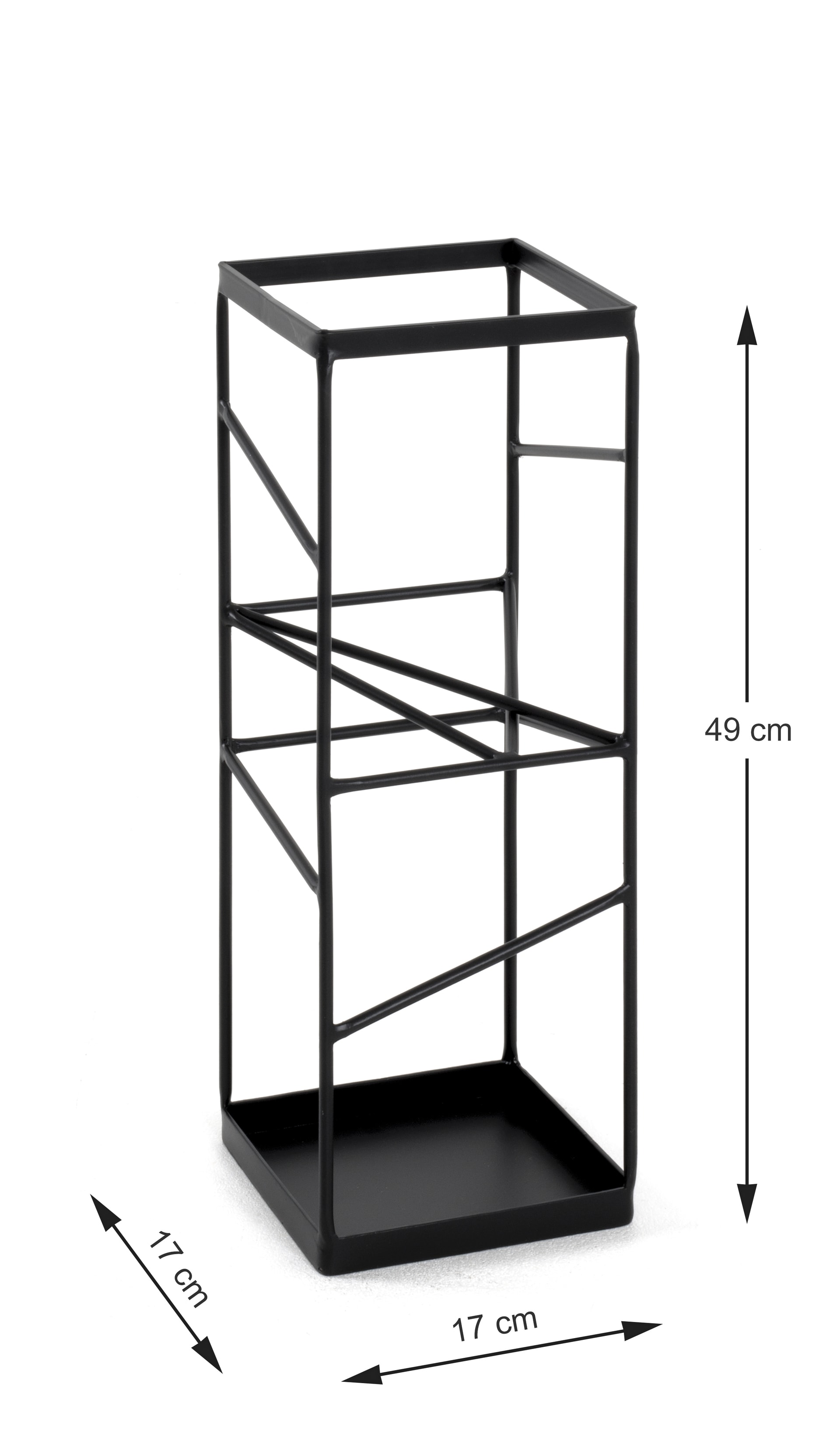 Schirmständer 17 x 49 x 17 cm Stahl schwarz