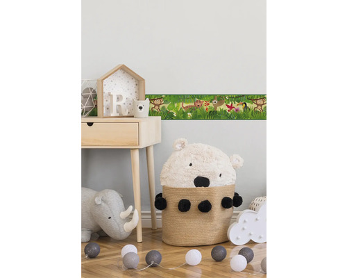 Zelfklevende rand 40372-5 Alleen Rand Jungle geelgroen 5 m x 15 cm