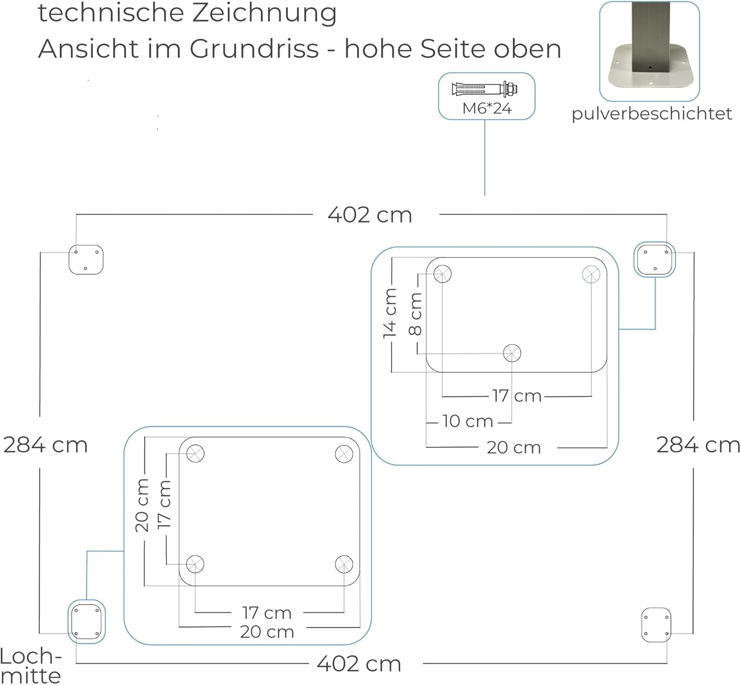 Terrassendach Toledo Gartenpavillon Aluminium | Hardtop Pavillon 3x4m anthrazit