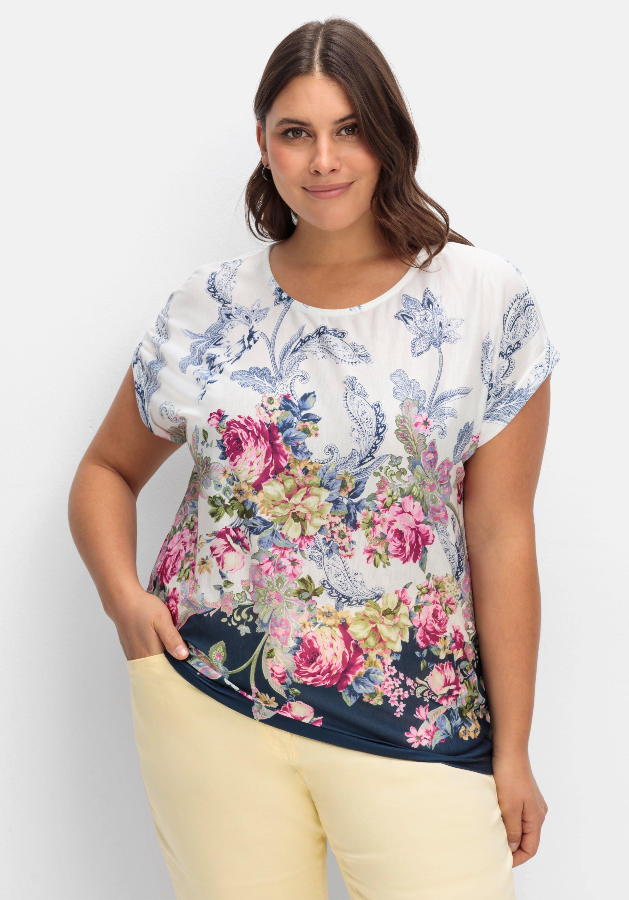 Shirt mit Blumenprint, in bügelfreier Qualität