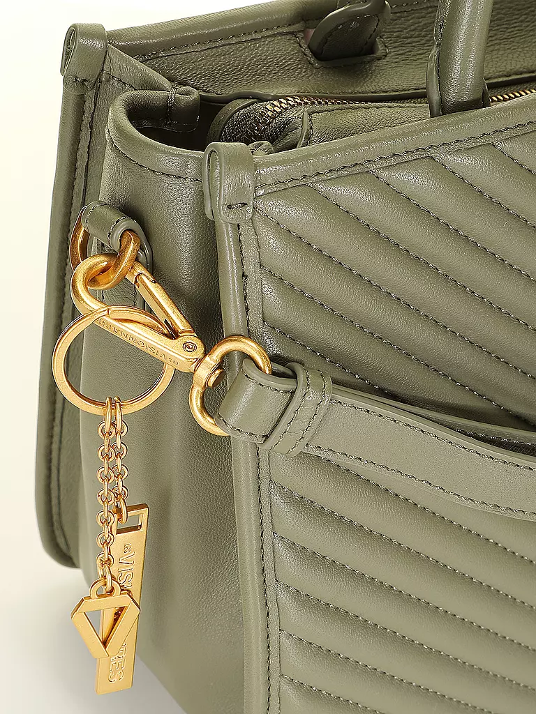 LES VISIONNAIRES Ledertasche - Tot Bag LENA QUILTING dunkelgrün