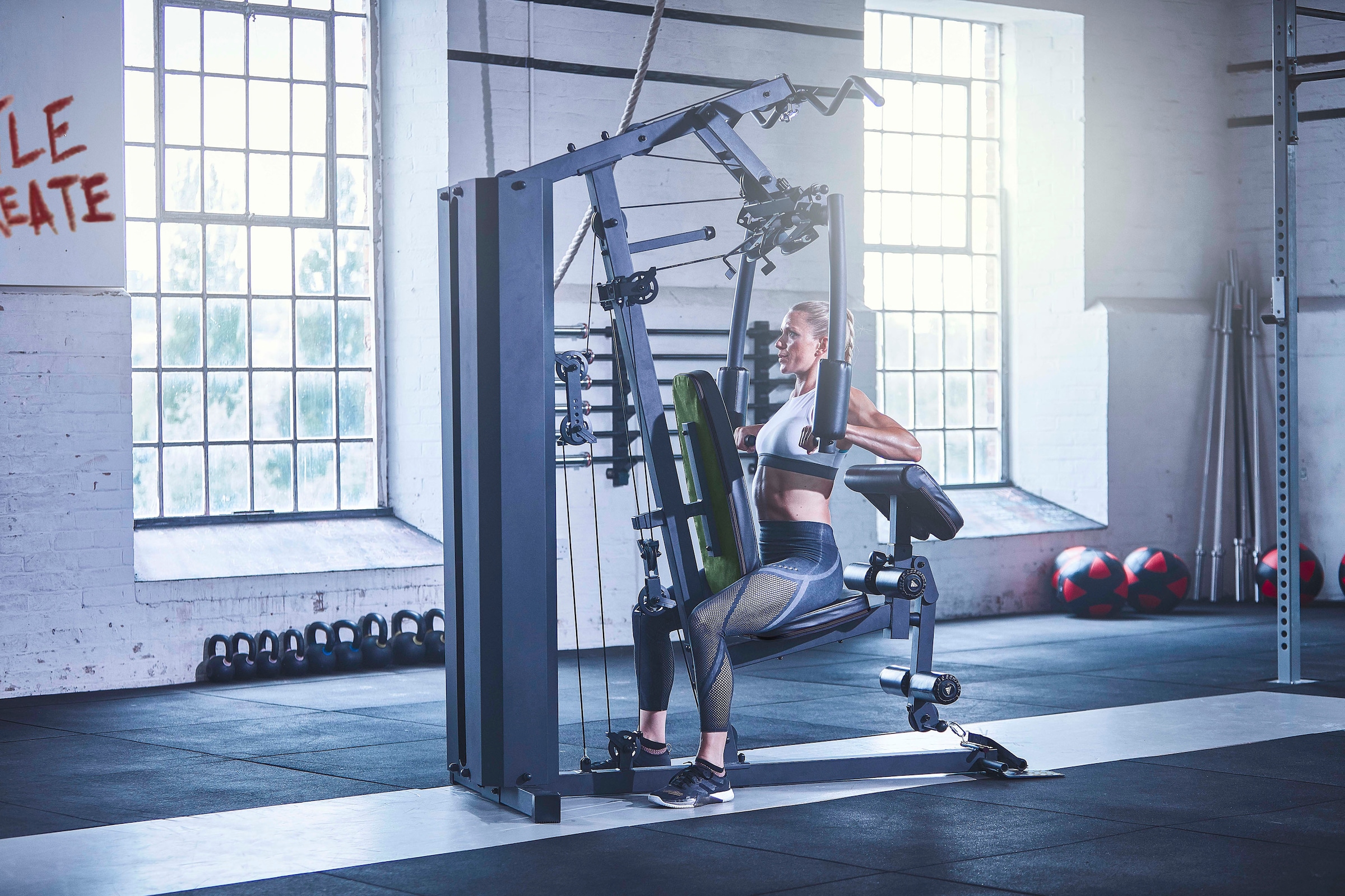 adidas Performance Kraftstation »Home Gym« 15 Gewichtsblöcke Butterflystange, Latzug, Ruderfunktion und mehr,  multifunktionale Fitnessstation, max. Trainingsgewicht 99,73 kg