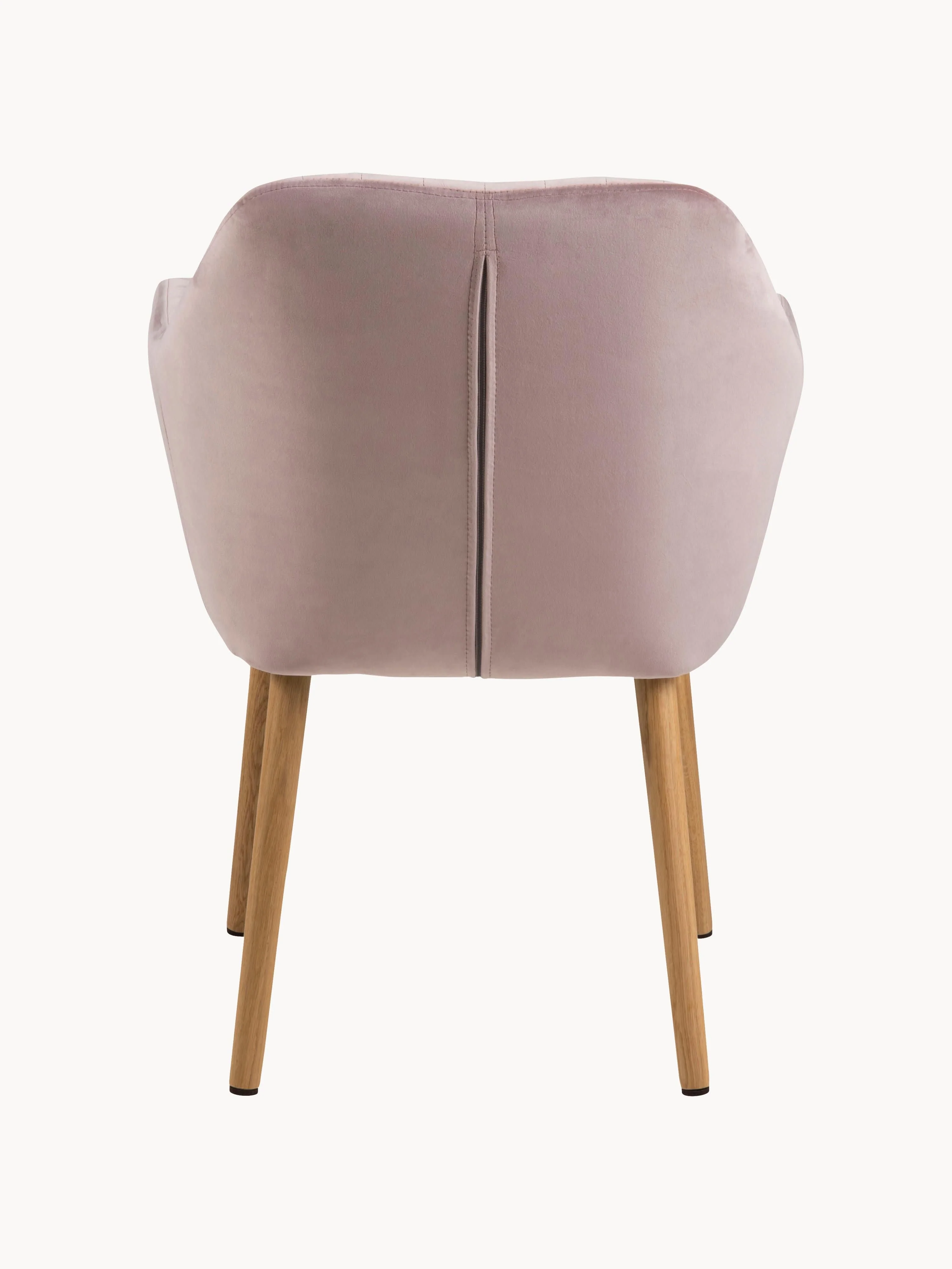Fluwelen armstoel Emilia met houten poten