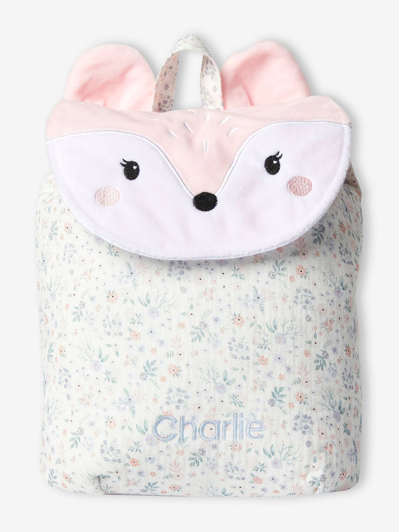 Bolsa personalizada com estampa de gato para meninas, rosa claro