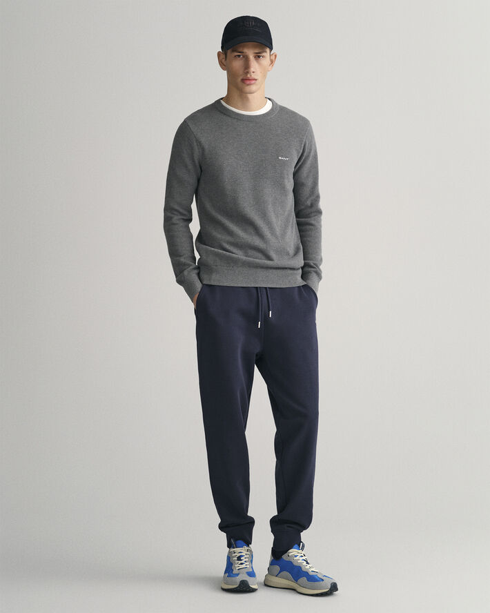 Gant COTTON PIQUE C-NECK Dark grey melange