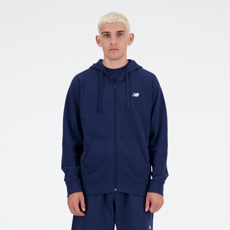 New BalanceStacked Logo French Terry FZ Hoodie - blau