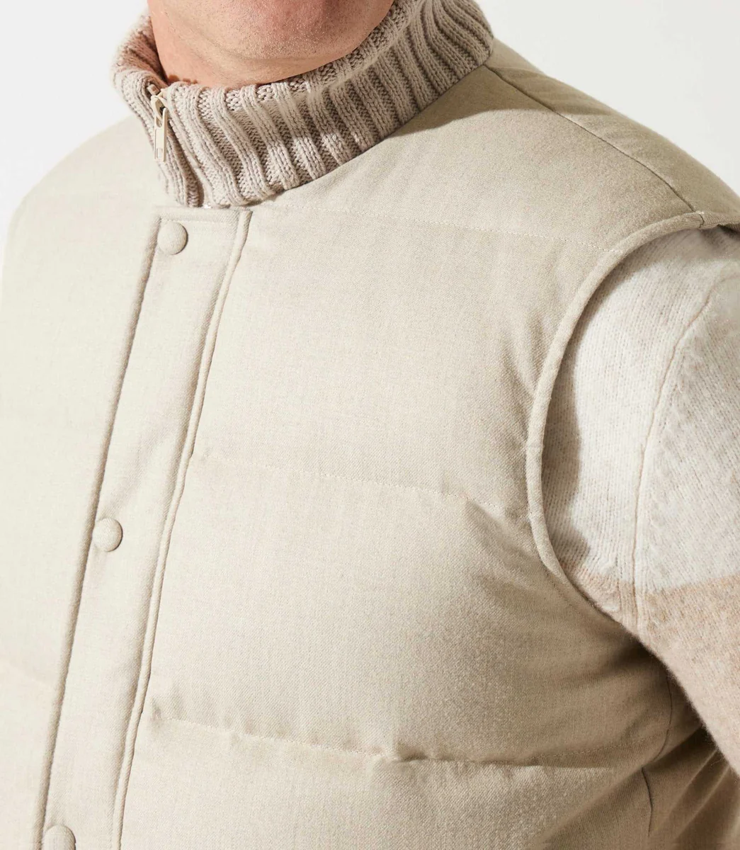 Doudoune sans manche col montant beige MIAMI