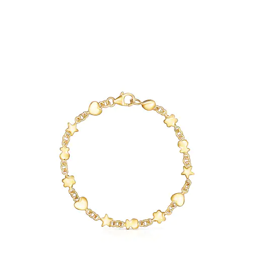 Pulseira Mini Icons com banho de ouro 18k sobre prata.