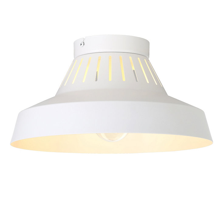 Plafonnier E27 42W GoodHome Yarra blanc mat H.15.5 x Ø30 cm