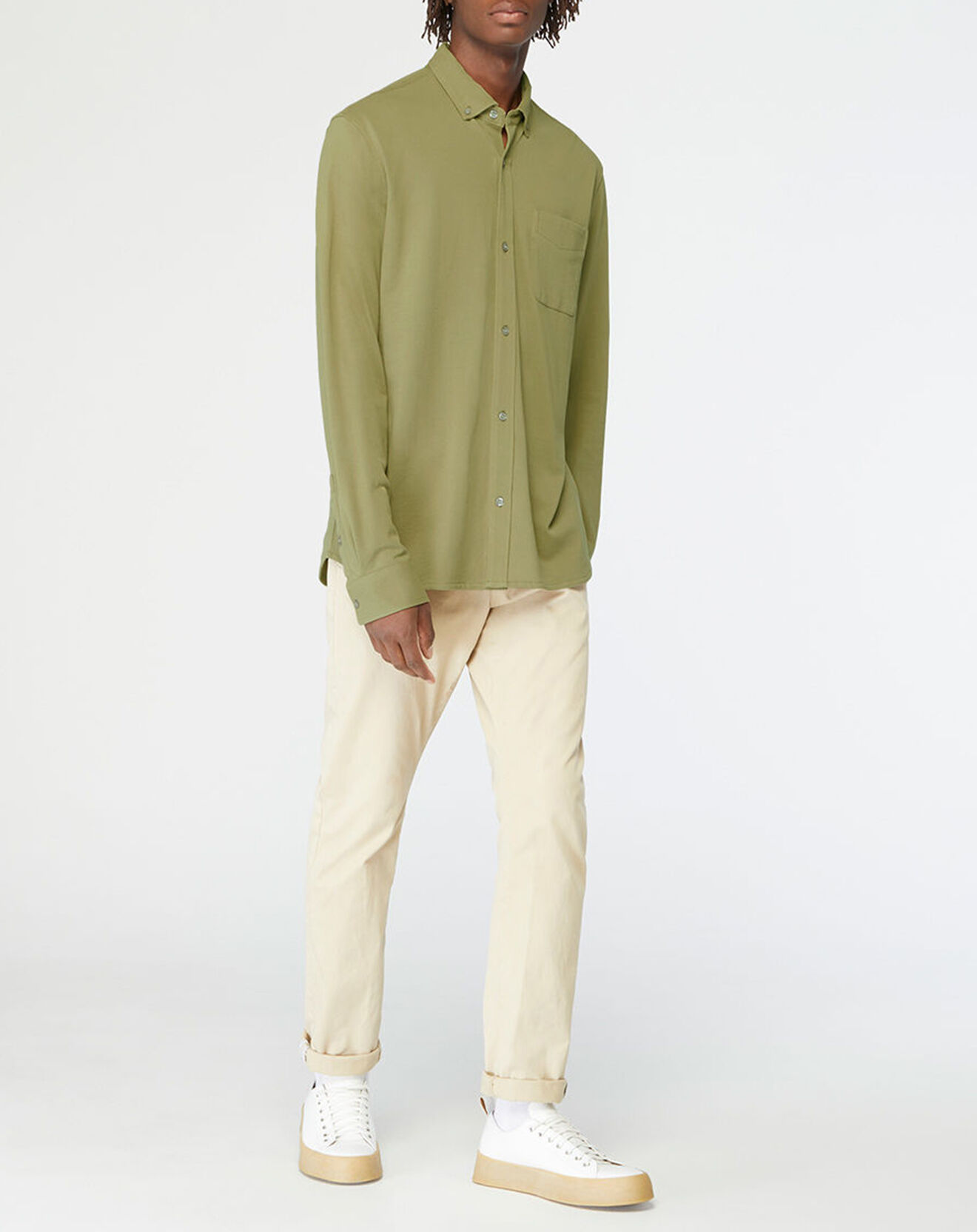 Galeries Lafayette Chemise droite en Coton bio Nipique kaki moyen