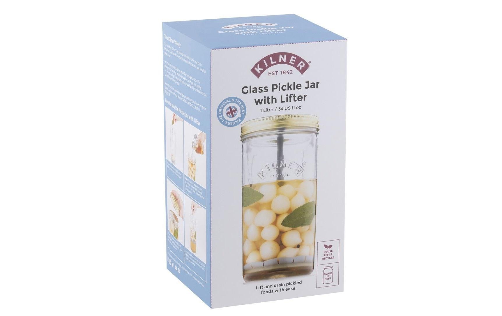 Gurkenglas mit Heber 1000 ml, 1 StückGlas für Gurken inklusive Silikondeckel und Luftschloss
