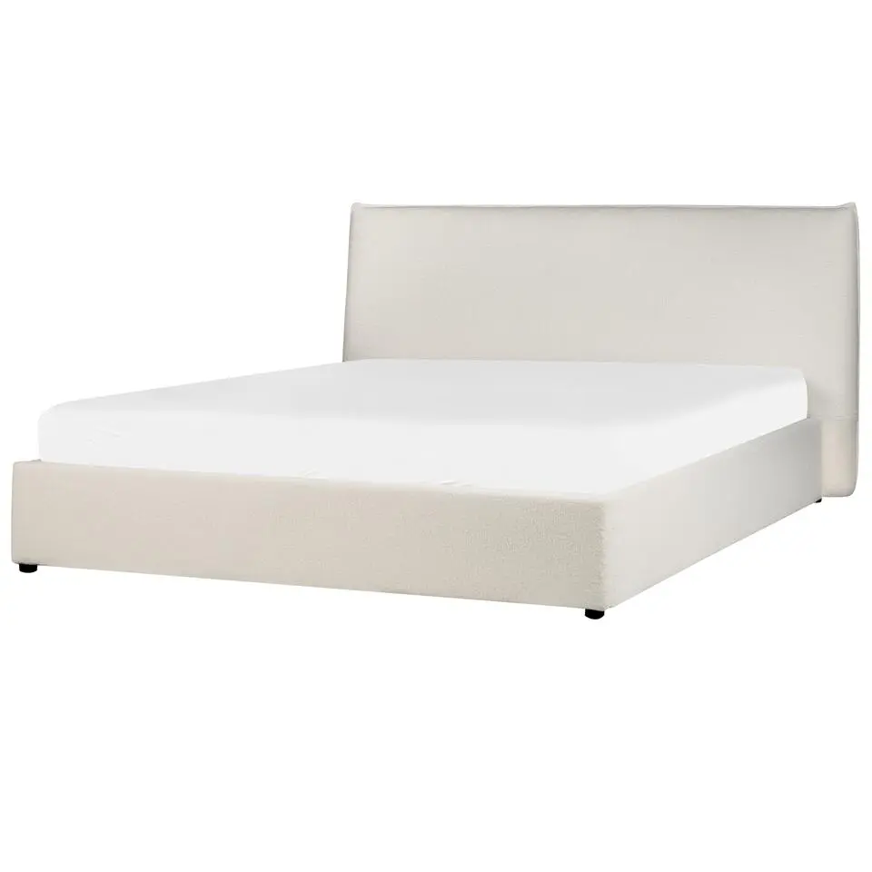 LAVAUR - Bed met opbergruimte - Off-white - 180 x 200 cm - Bouclé