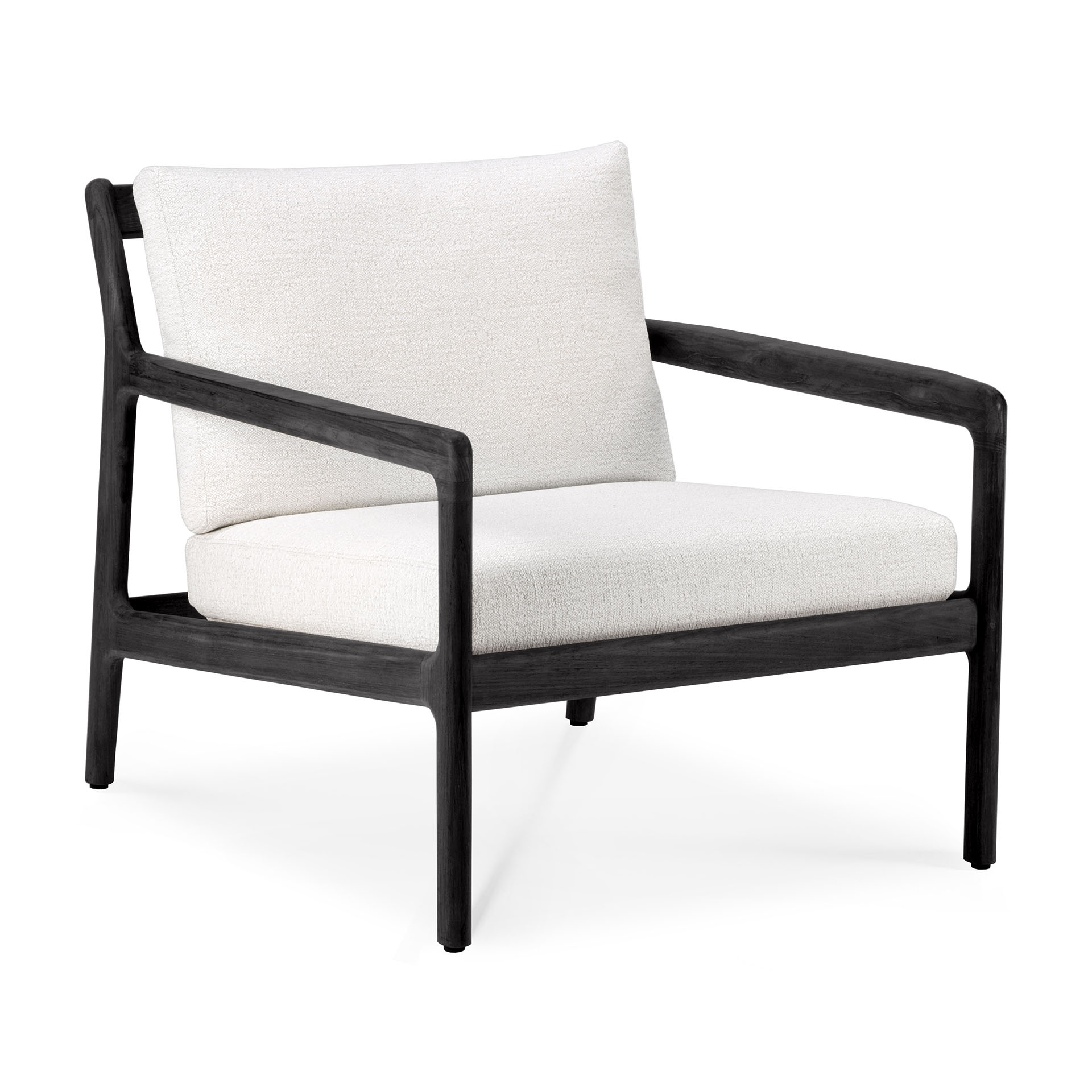 Teak Jack lounge chair - zwart - outdoor - off white