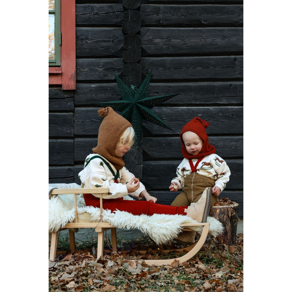 Køb Silly Silas Maple Leaf With Dark Forest Green Footless Strømpebukser Christmas Edition