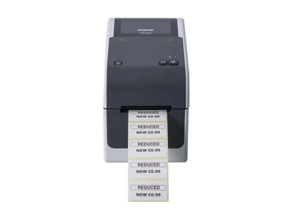 Brother TD-2320D203 - Mærkat/kvitteringsprinter - S/H - direkte termisk - Rulle (6,3 cm) - 203 dpi - op til 152.4 mm/sek. - USB 2.0, USB vært, LAN