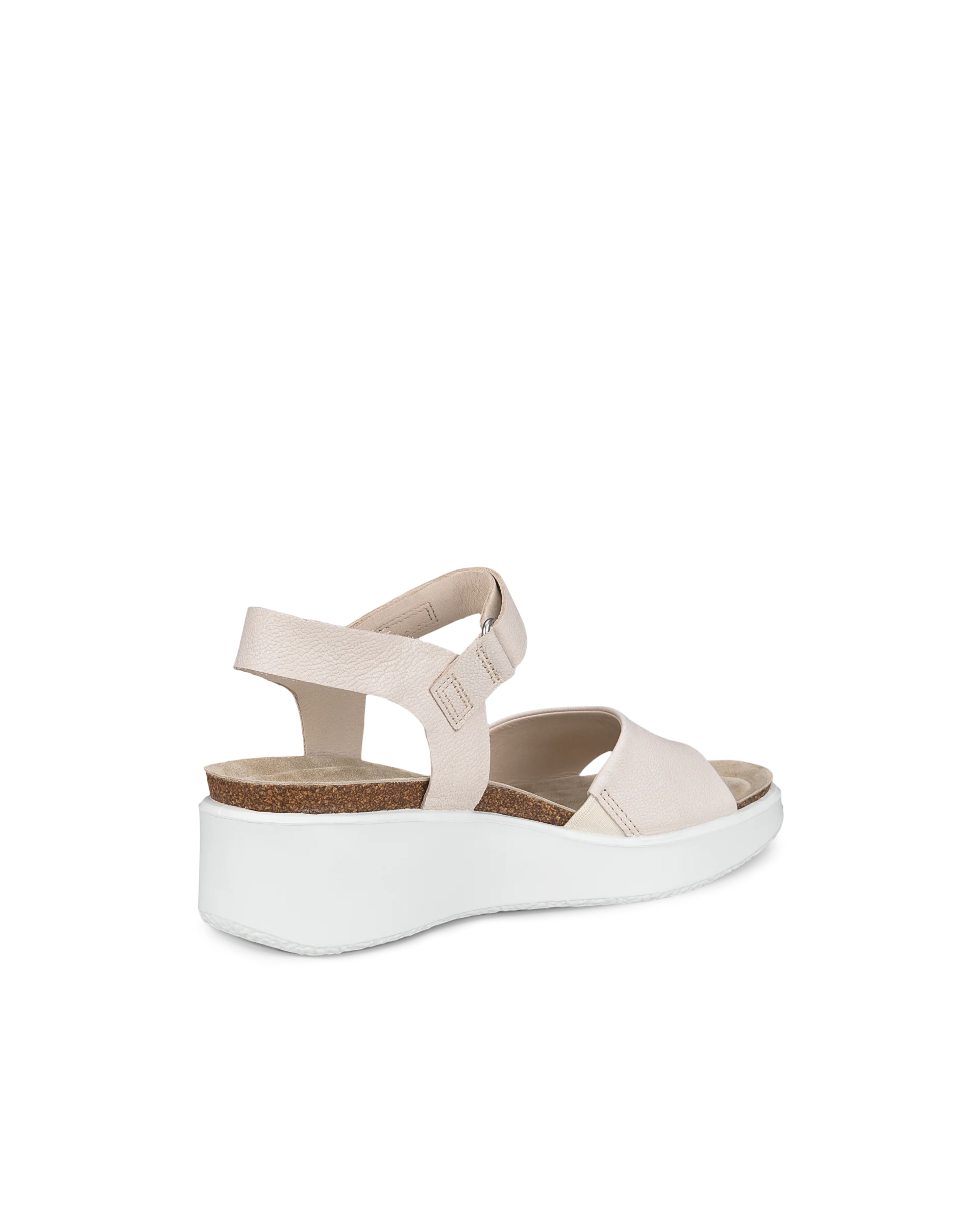 ECCO FLOWT WEDGE CORK Damen Korksandale aus Leder mit Keilabsatz Beige