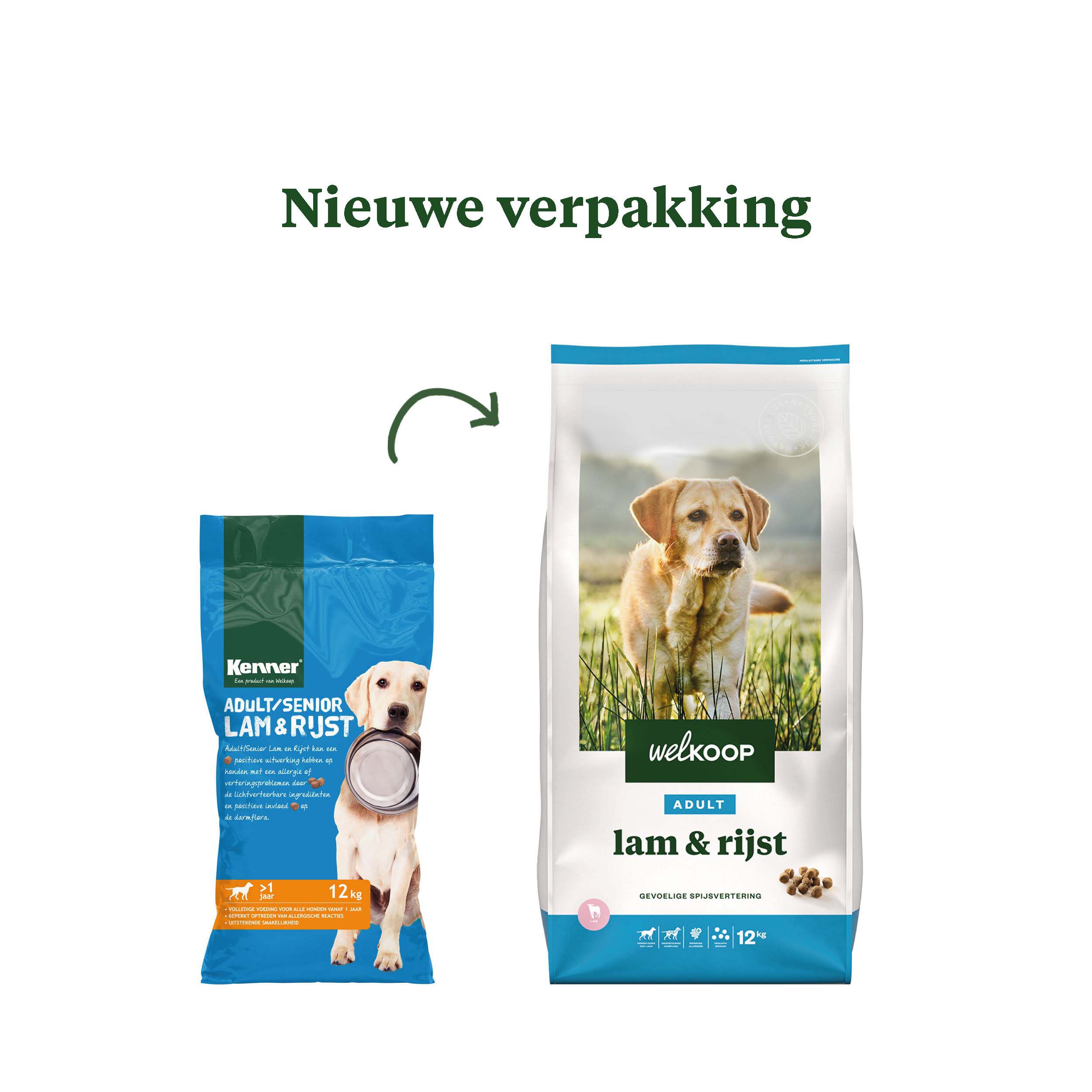 Welkoop Adult Krokante brokken - Hondenvoer - 12 Kilogram - Lam & rijst