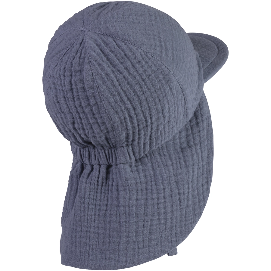 Sterntaler Schirmmütze mit Nackenschutz Musselin graublau