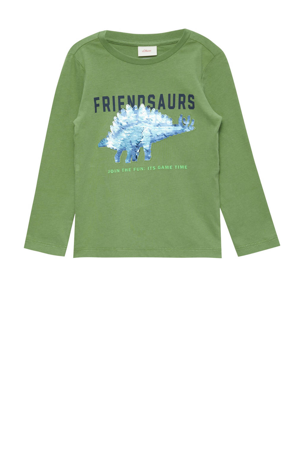 s.Oliver longsleeve met printopdruk groen