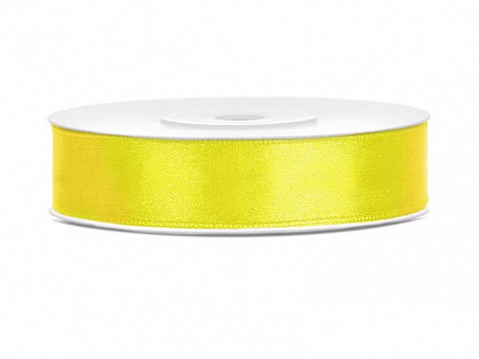 Satijn Lint Geel 12mm 25m
