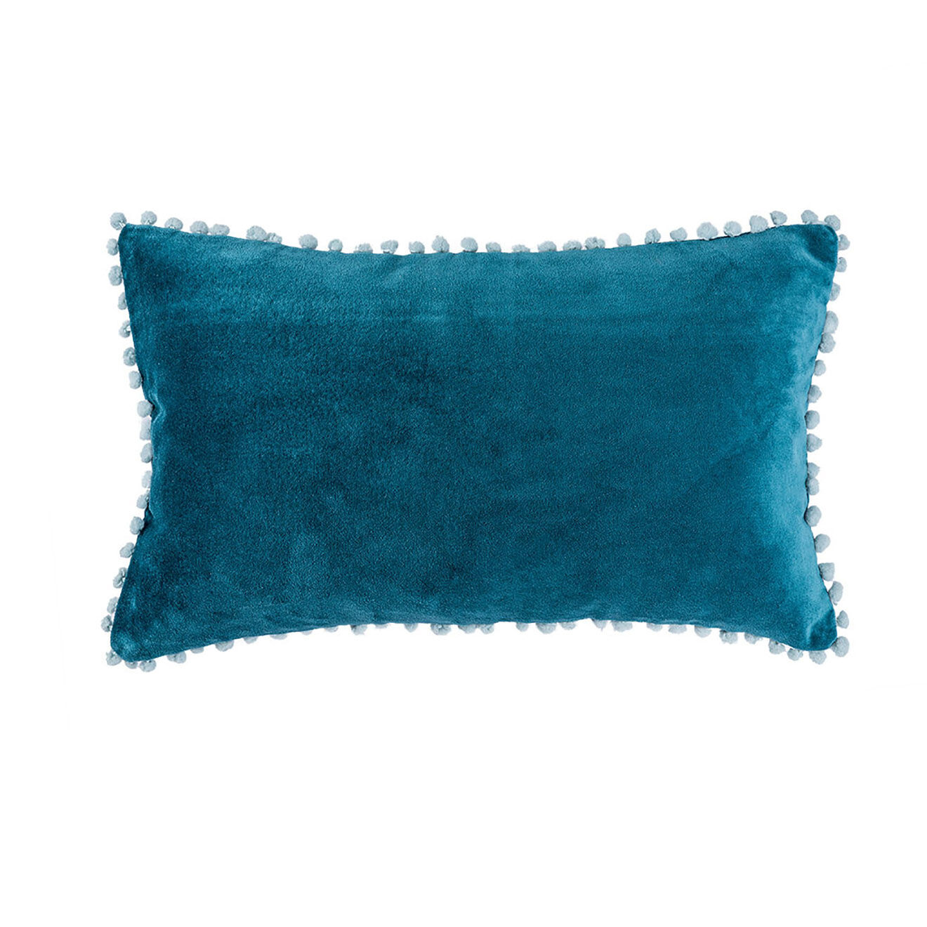 Febronie Housse de coussin en velours Avoriaz bleu peacock - 50x30 cm