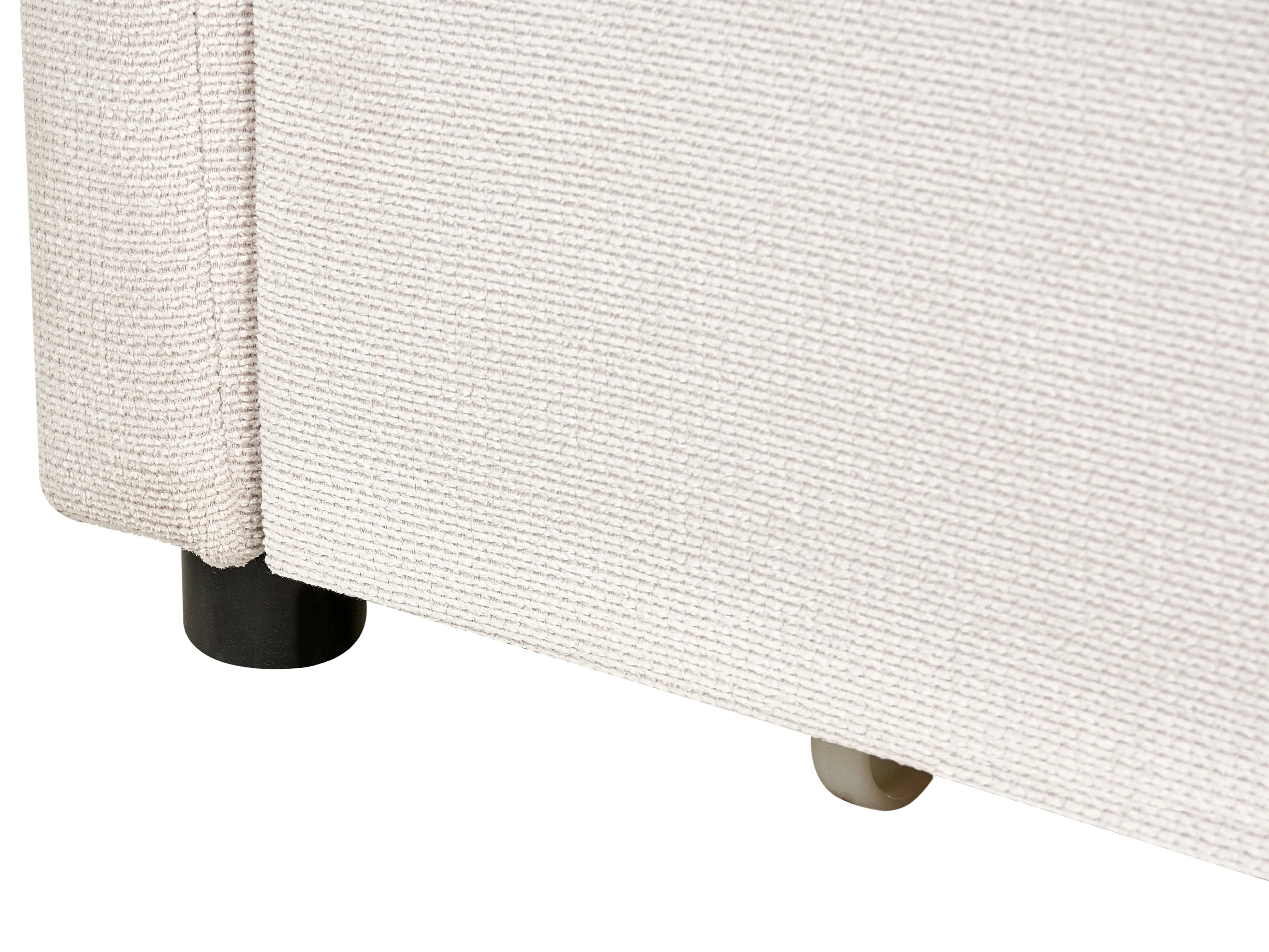 Bedbank met opbergruimte Stof VITTEL 90 x 200 cm Lichtbeige