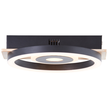 Brilliant plafondlamp Maureen 12W 1100lm zwart/hout