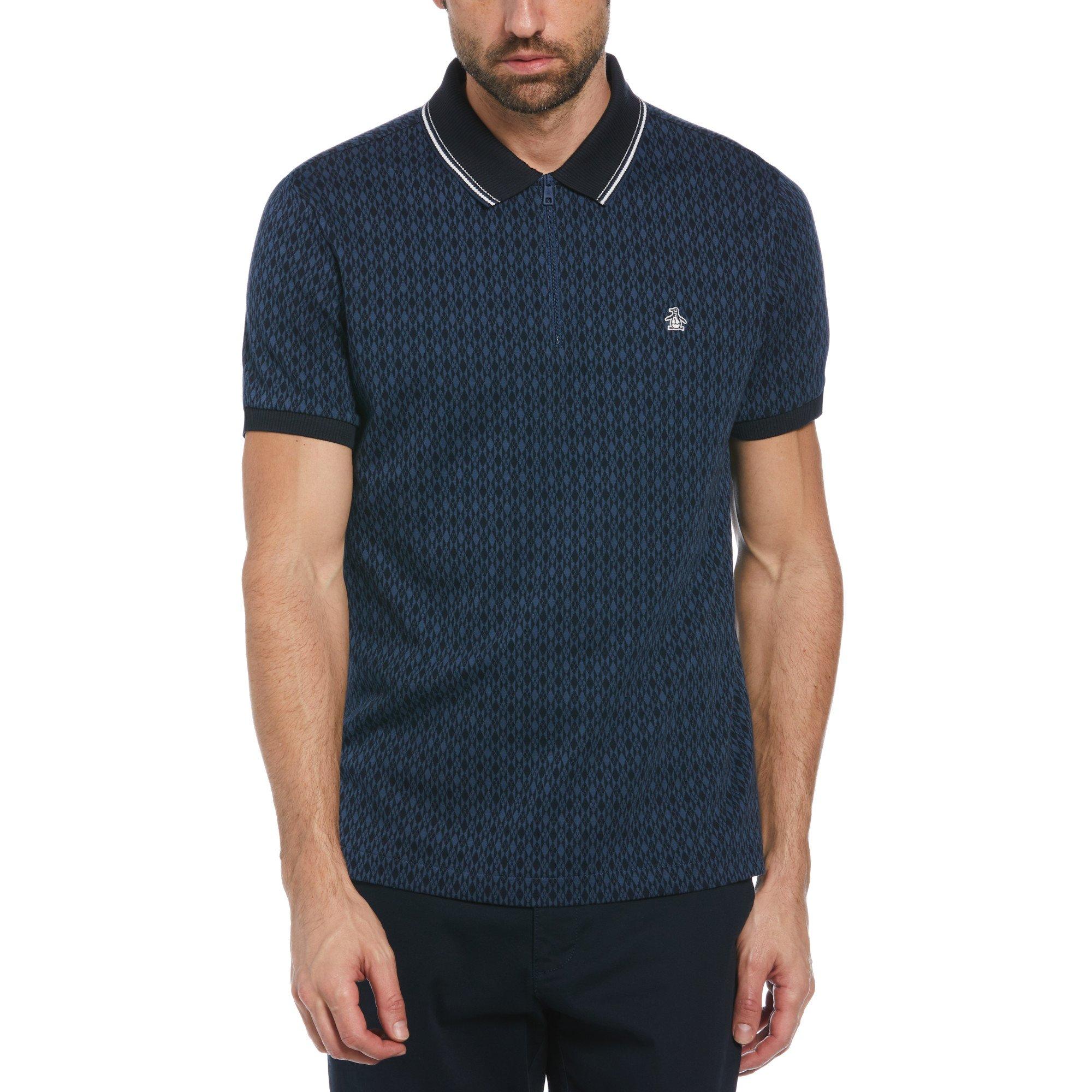 Original Penguin All Over PrintquarterZip Polo Shirt
