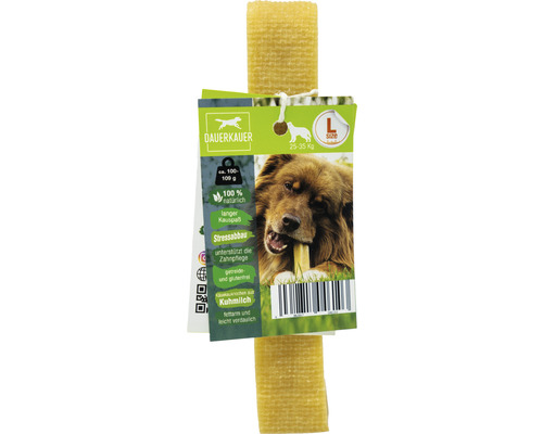 Hondensnack, langdurige kauwsnack, op melkbasis, 1 stuk ca. 100 g, gebitsverzorging, stressverlichting voor honden van 25-30 kg, kauwspeeltje, kaaskauwbot