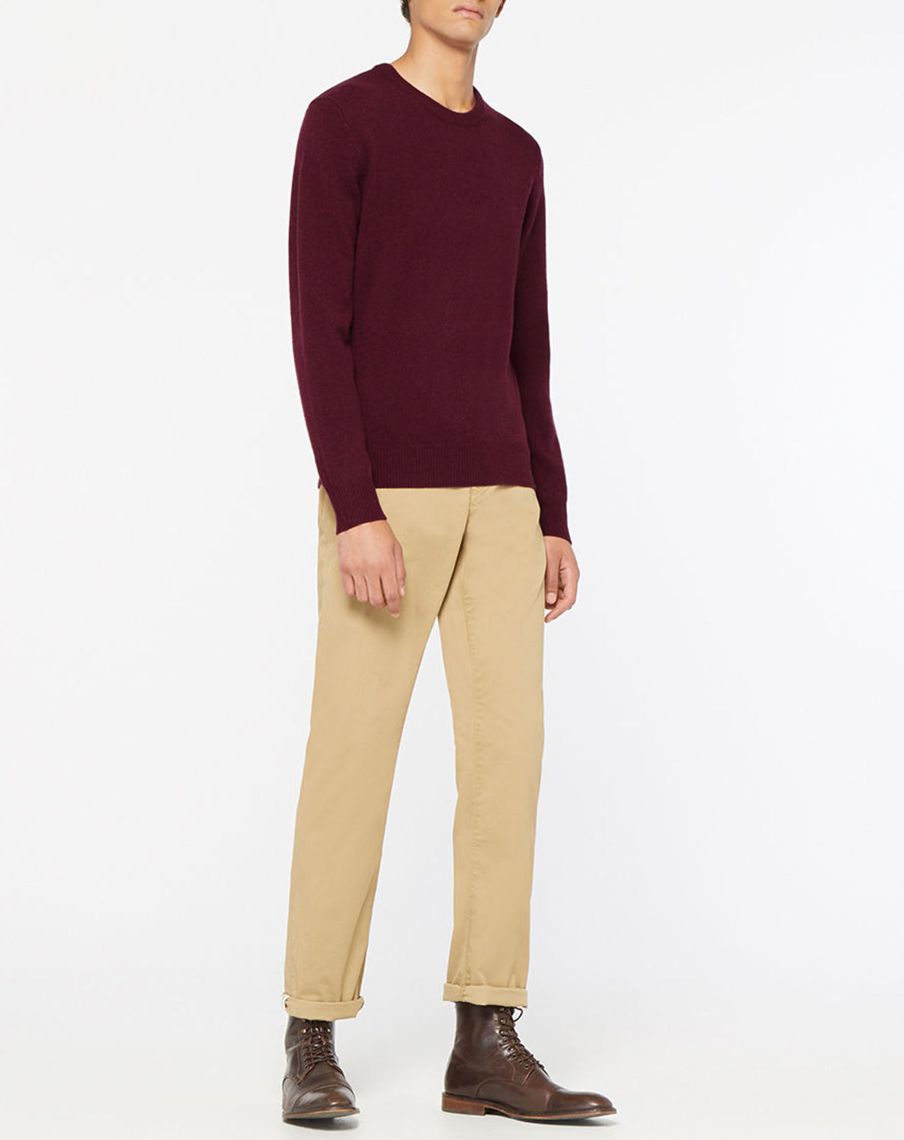 Hackett London Pull 100% Laine d'agneau bordeaux