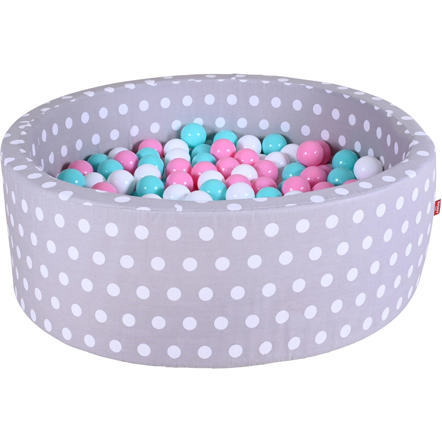 knorr toys® Bällebad soft - Grey white dots - 300 balls rosecremelightblue grau