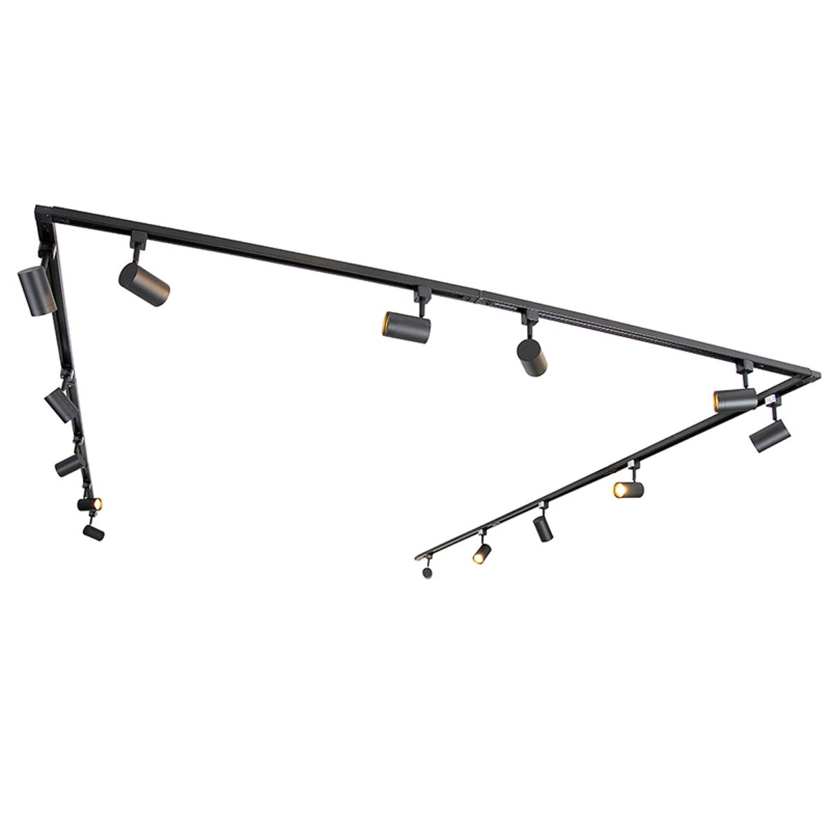 Modern railsysteem met 14 spots zwart 1-fase  - Iconic Jeana