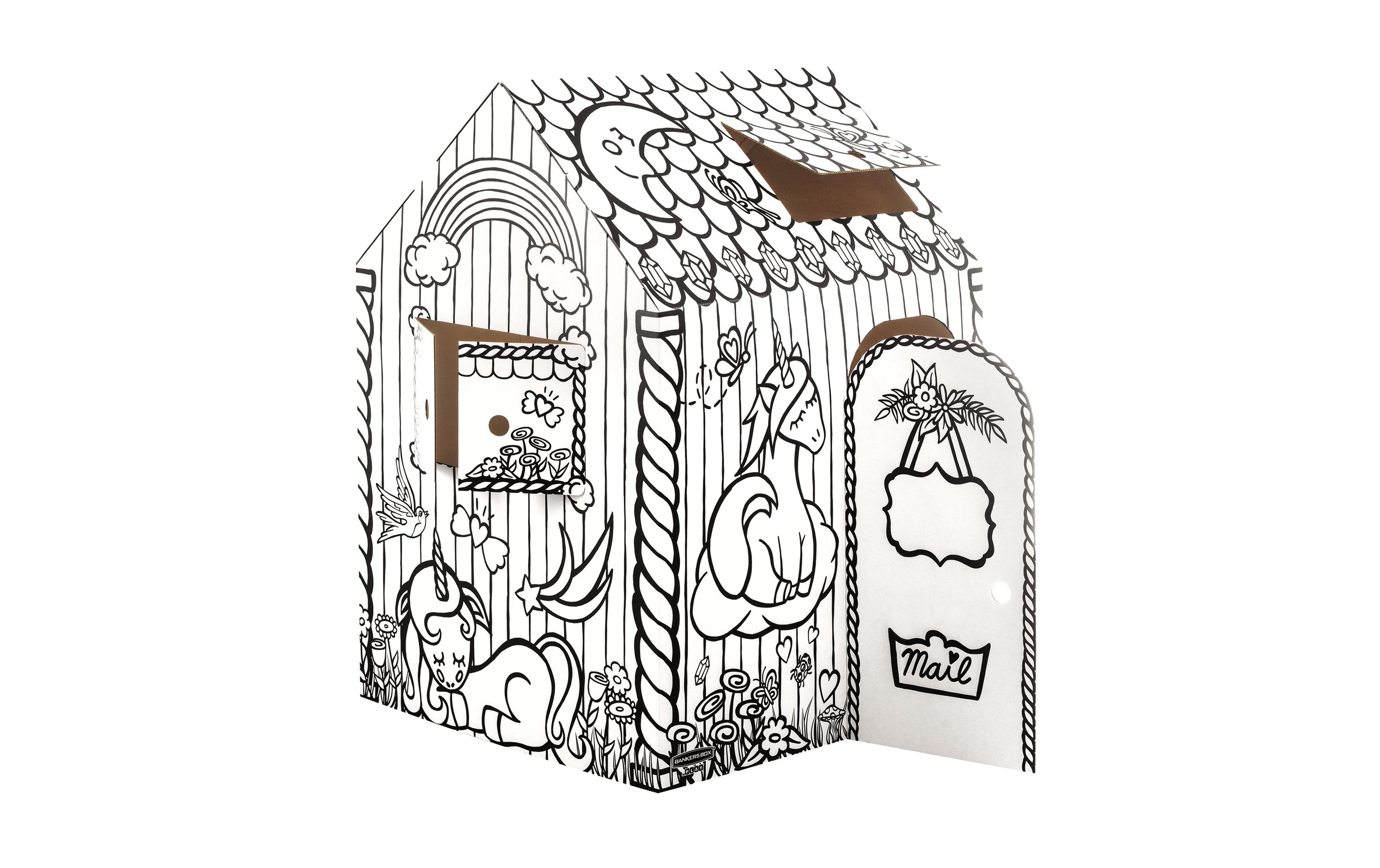 Ausmal-Spielhaus Einhorn 121.3 x 96.5 x 81.3 cmSpielhaus zum Ausmalen