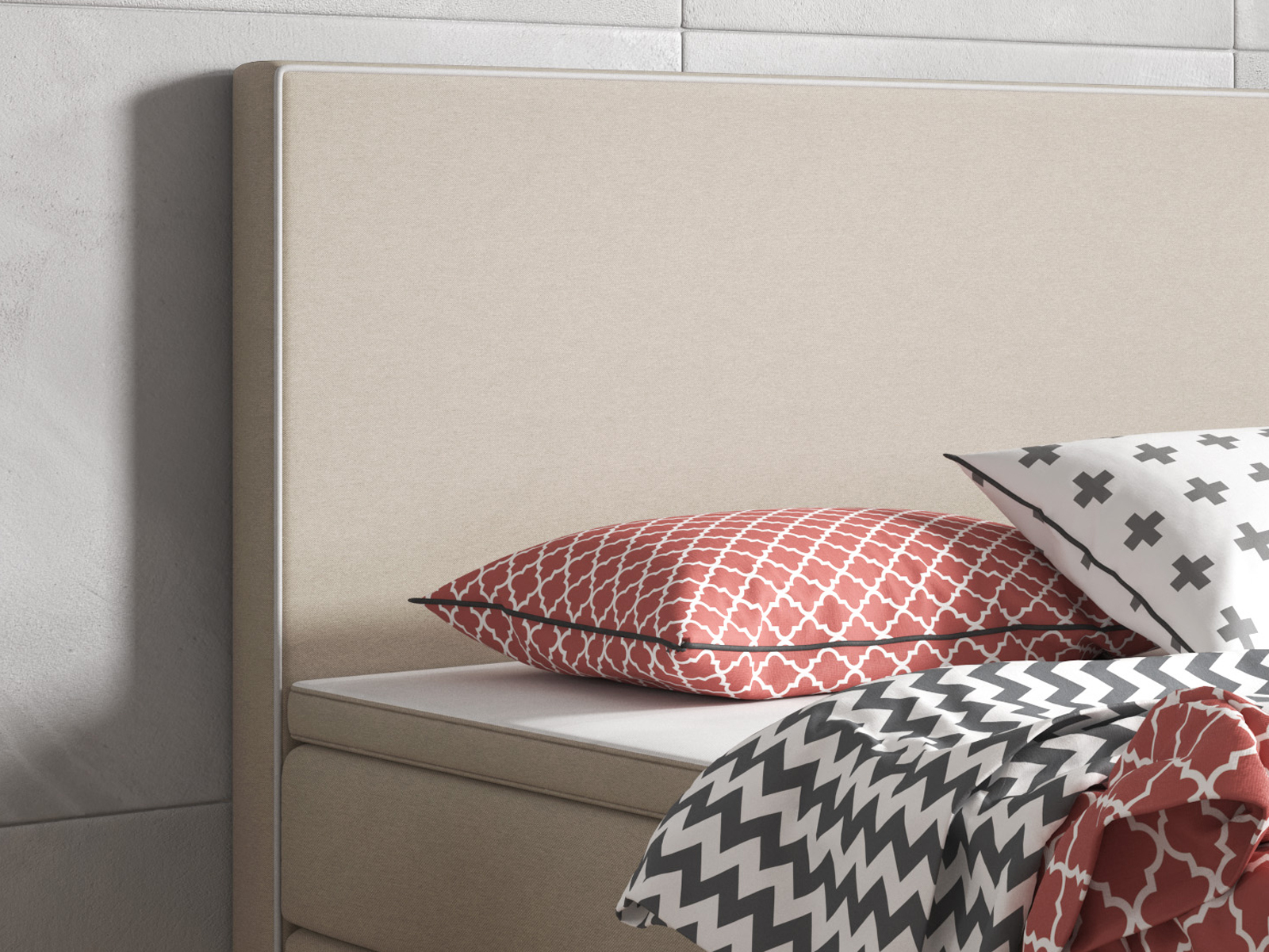 Boxspringbett - beige - mit Topper - H3 - 180x200 cm