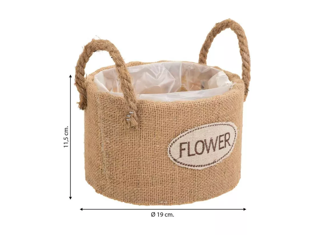 Panier en fil de tissu marron d19x11,5h