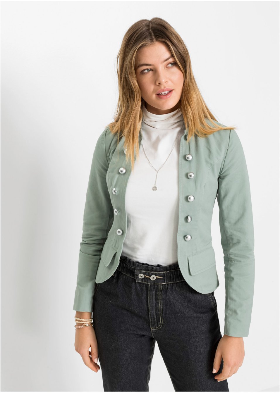 Blazer à boutons décoratifs
