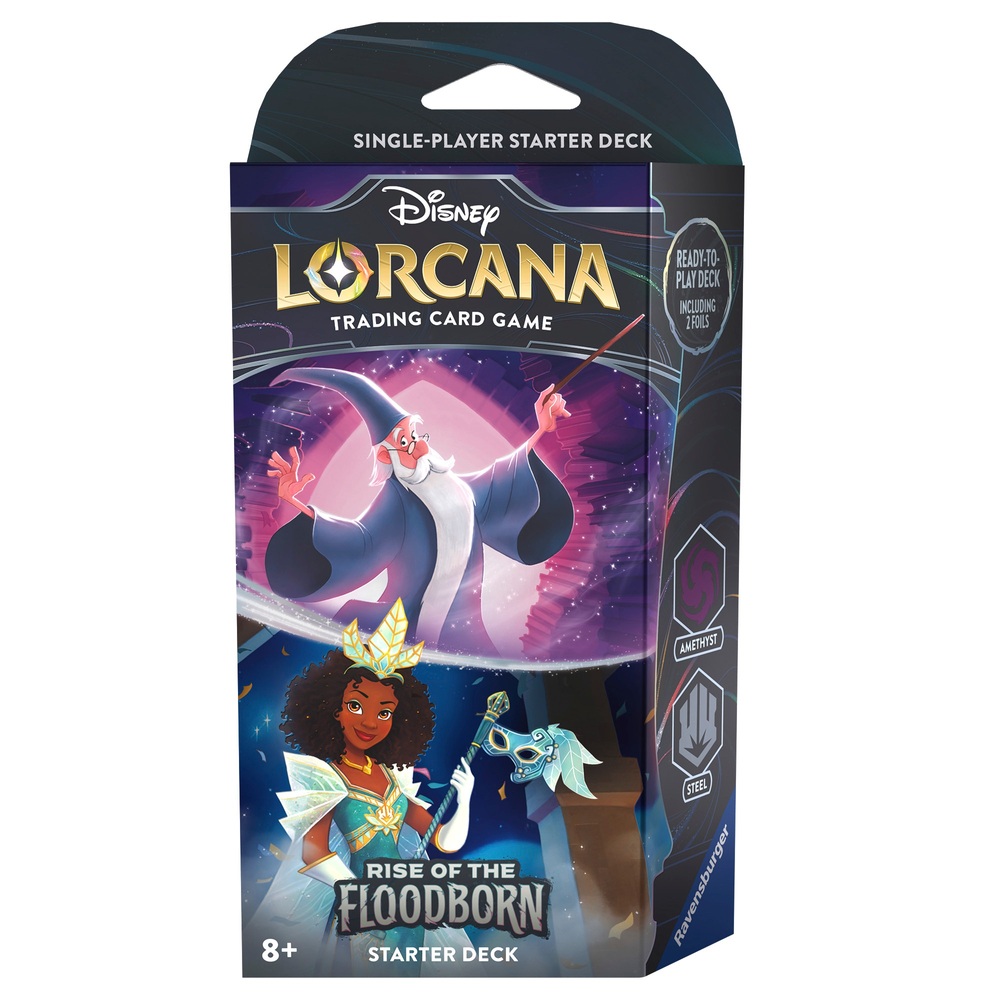 Lorcana Sammelkartenspiel: Aufstieg der Flutgeborenen – Amethyst & Stahl Starterdeck