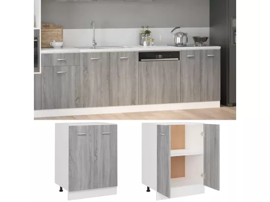 Armoire de plancher Sonoma gris 60x46x81,5 cm Bois d'ingénierie