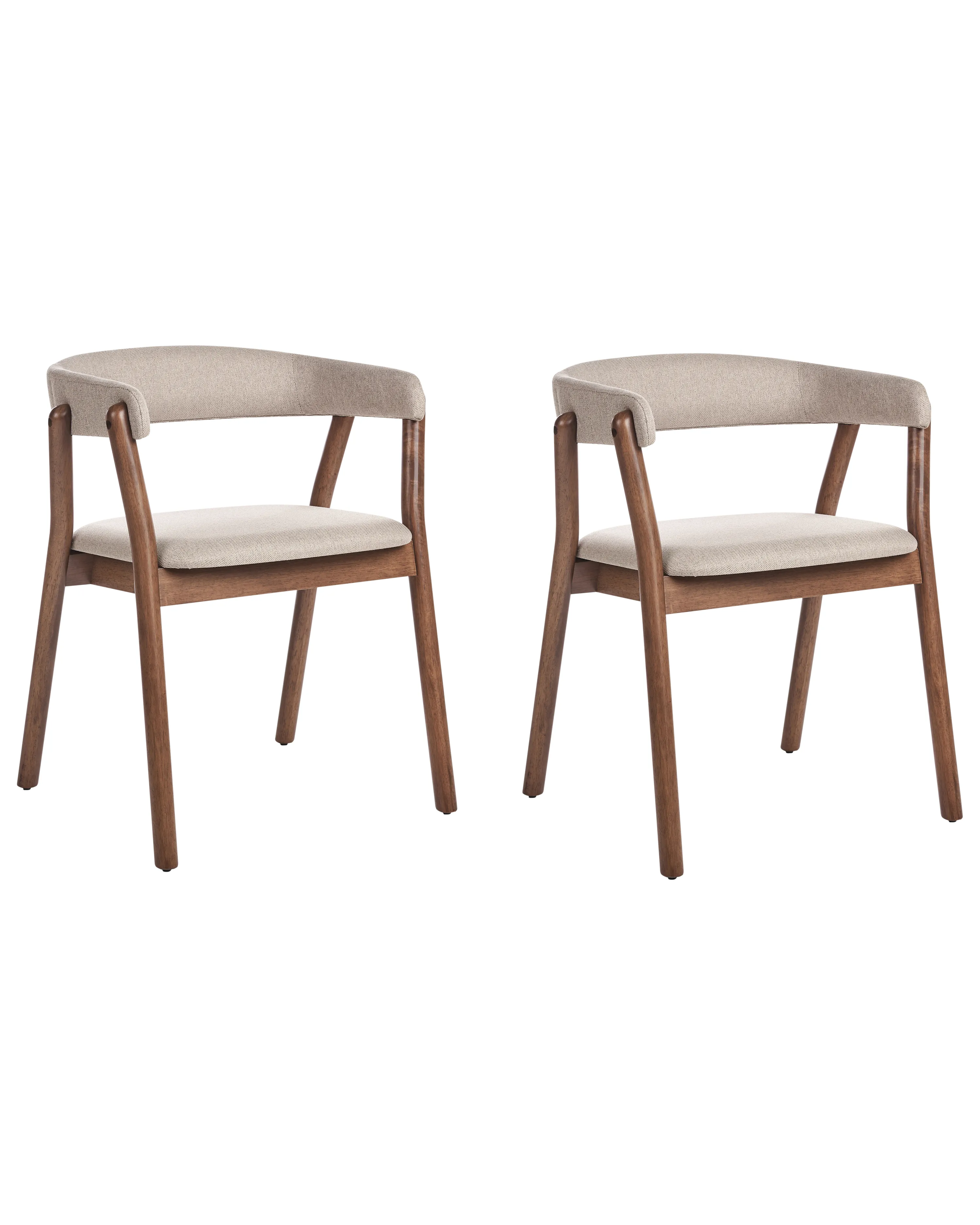 Set van 2 eetkamerstoelen MYLO Stof Donkerbruin/beige