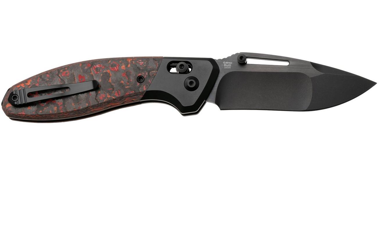 Kizer Bulli KI3695A3 Matte DLC S45VN, Black Titanium Mars Valley Fat Carbon, zakmes