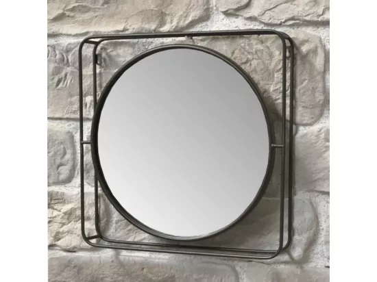 Miroir en métal cuivré 51 x 51 x 8 cm