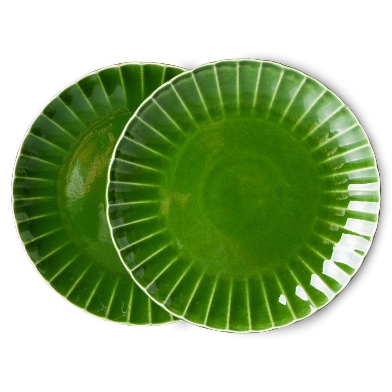 HKliving The Emeralds dinerbord set van 2 Ø27.3 spotted green