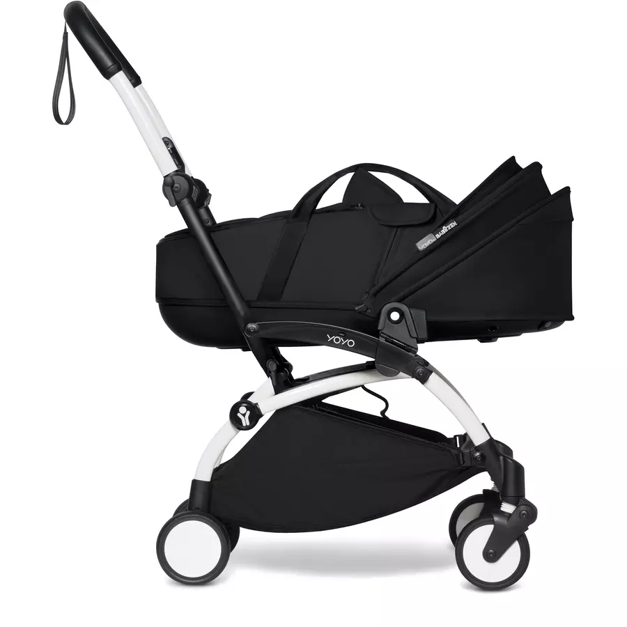 BABYZEN Kinderwagen YOYO2 0+ White mit Liegewanne und Textilset Black