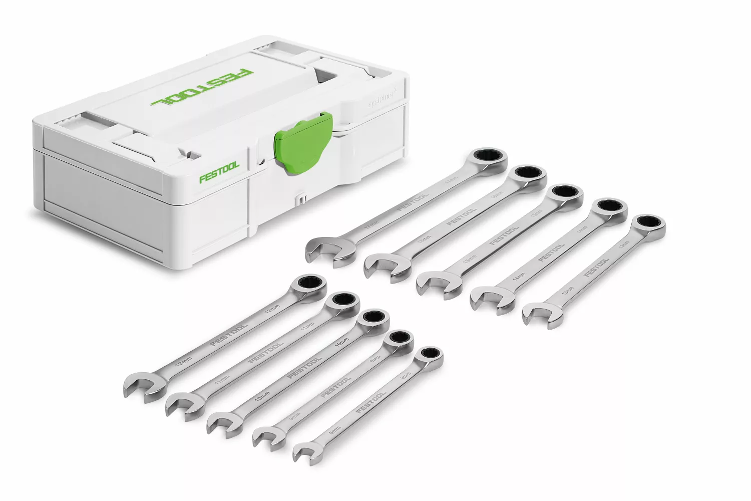 Festool SYS3 S 76-RRS-Set Ringratelsleutelset 10-delig in systainer - 8-17mm