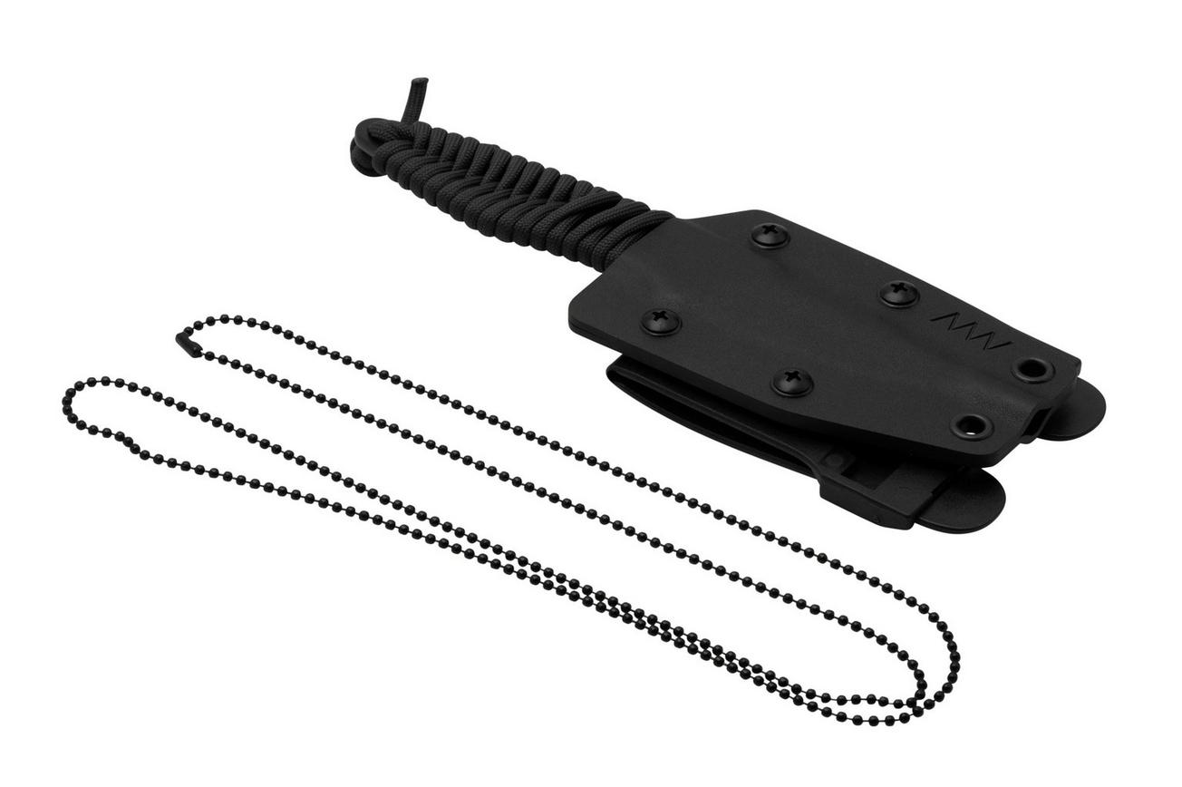 ANV Knives P100 Sleipner Cerakote, Grey Paracord, P100-038, Black Kydex Sheath, nekmes