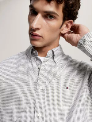 Camisa de corte regular com estampa Micro Dash