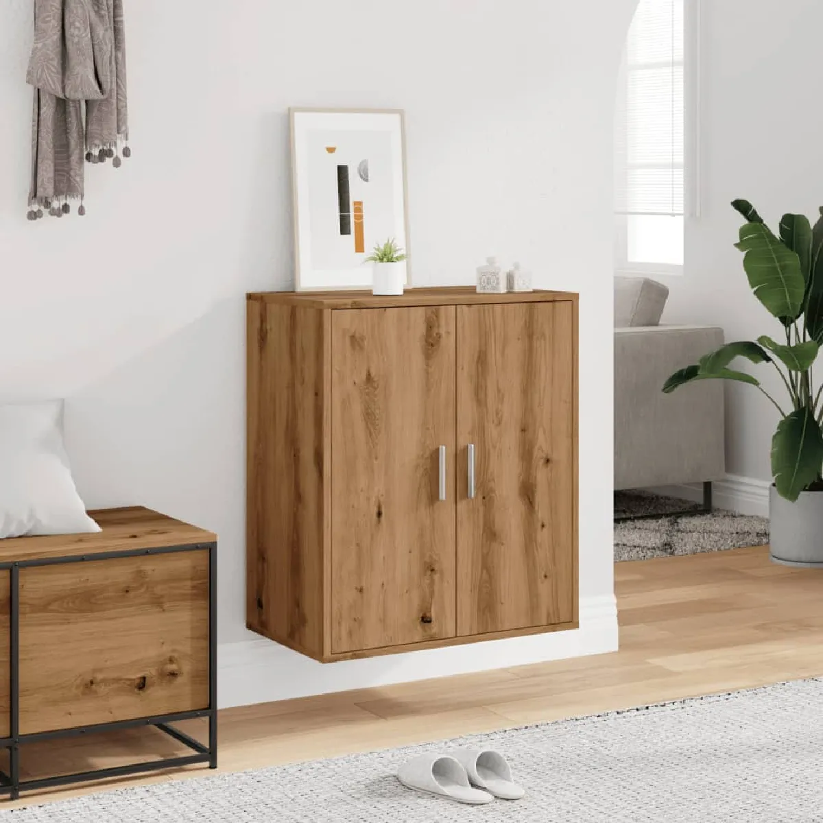 vidaXL Armoire à chaussures - Chêne Artisanal